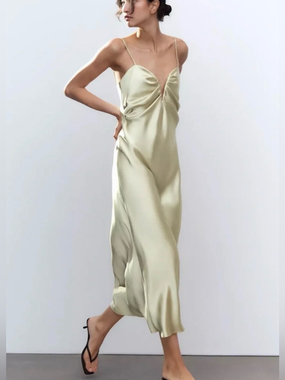 Zara Deep Sweetheart Detail Long Dress